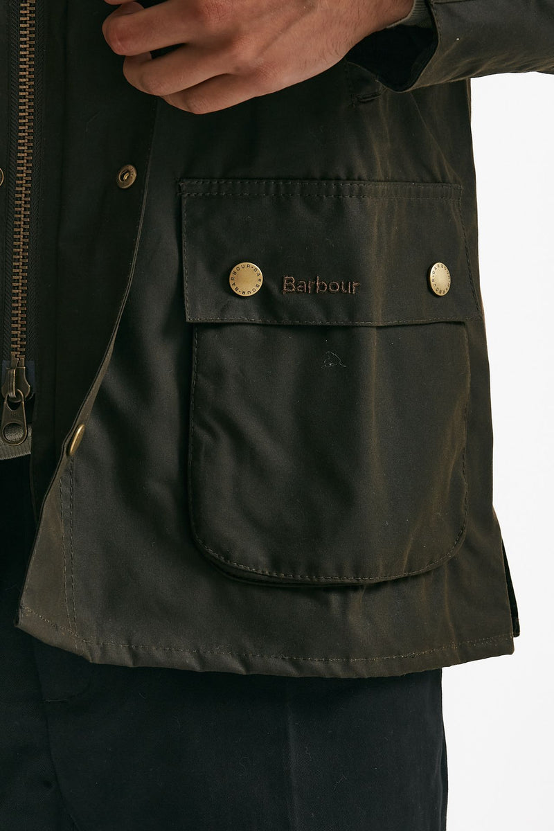 giacca ashby wax jacket in cotone cerato olive-verde men Barbour - 7