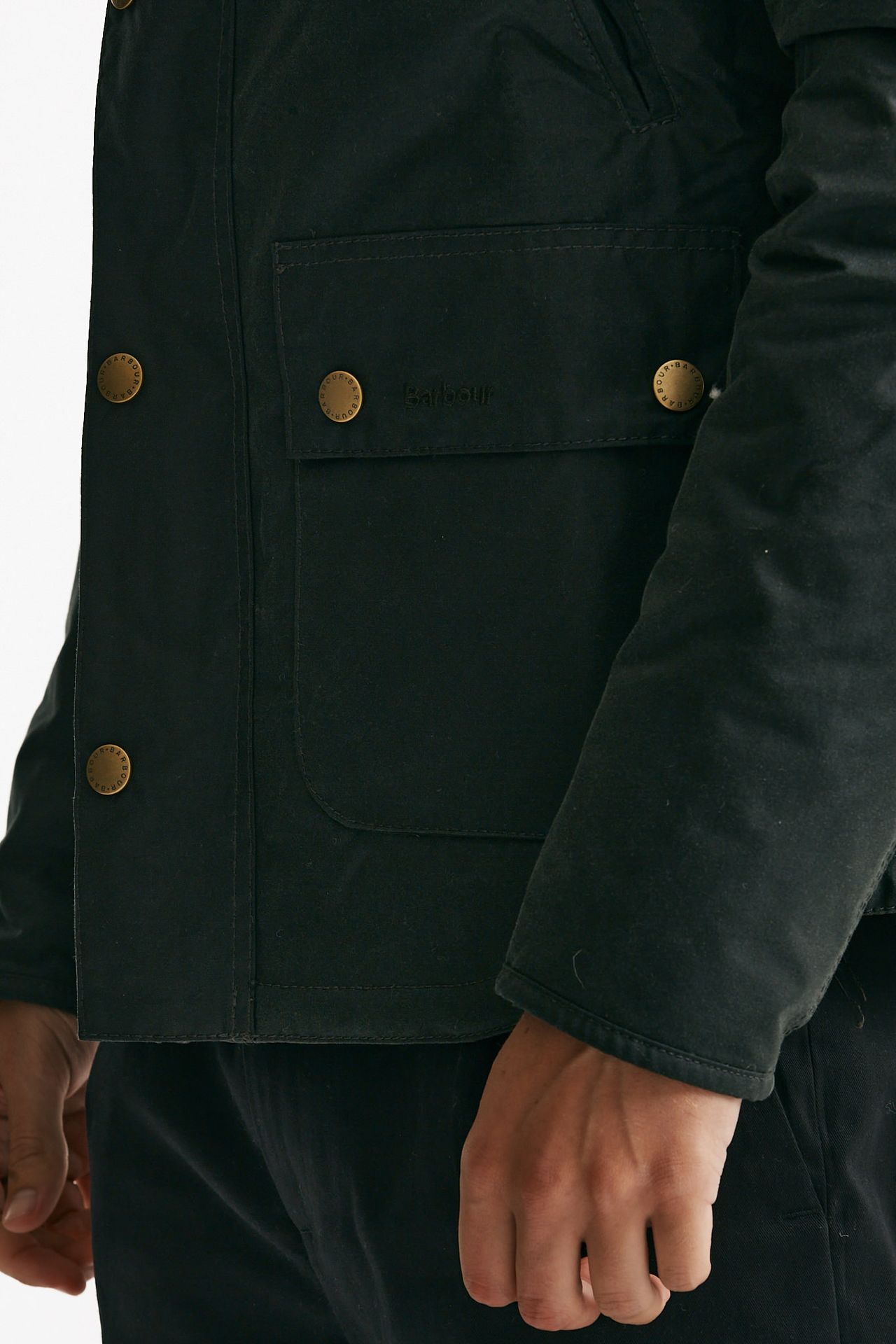 giubbino reelin wax jacket in cotone cerato sage-verde men Barbour - 9