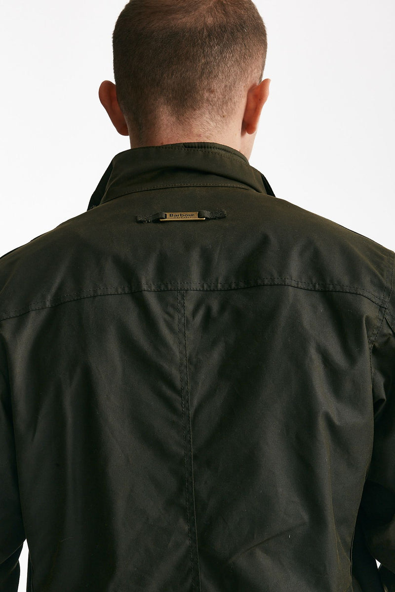 field jacket ogston wax jacket in cotone cerato olive-verde men Barbour - 6