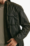 field jacket ogston wax jacket in cotone cerato olive-verde men Barbour - 7