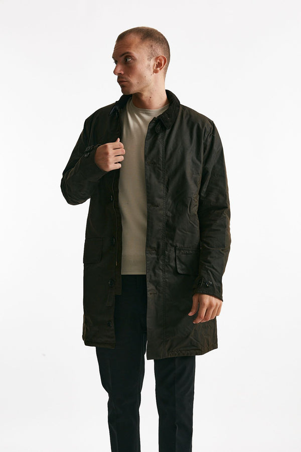 soprabito mac wax in cotone cerato dark brown-marrone men Barbour