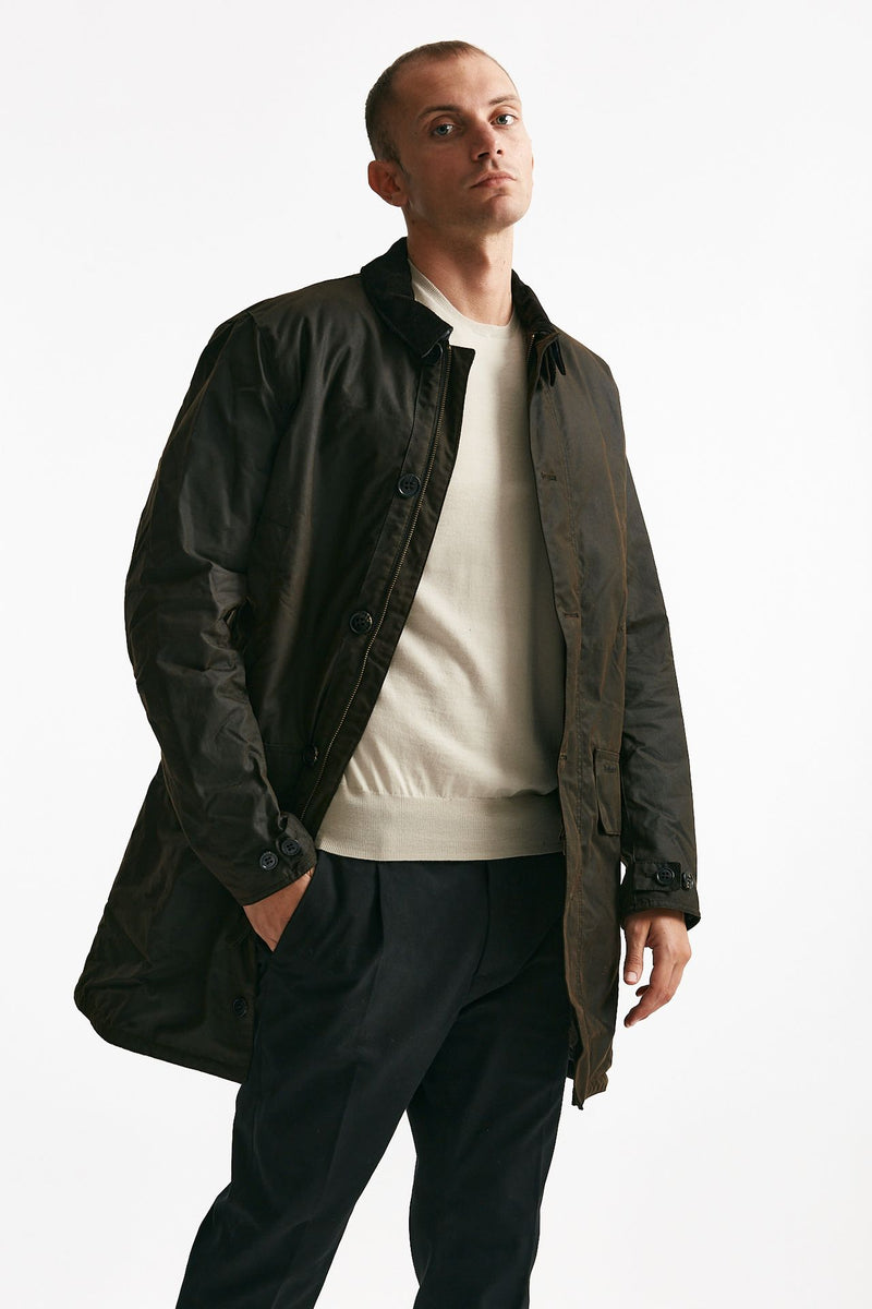 soprabito mac wax in cotone cerato dark brown-marrone men Barbour - 4