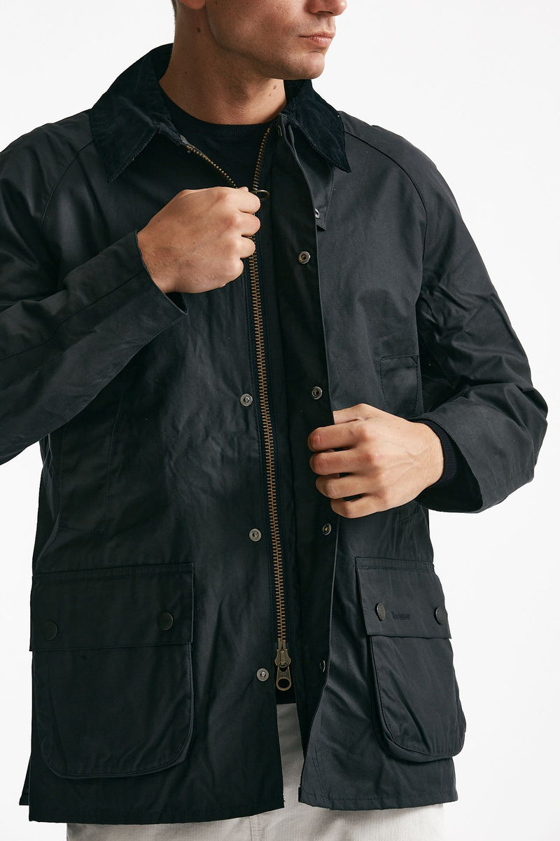 giacca ashby wax jacket in cotone cerato navy-blu men Barbour - 7