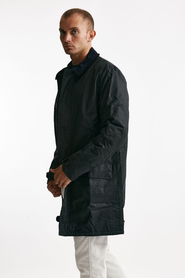 soprabito mac wax in cotone cerato navy-blu men Barbour