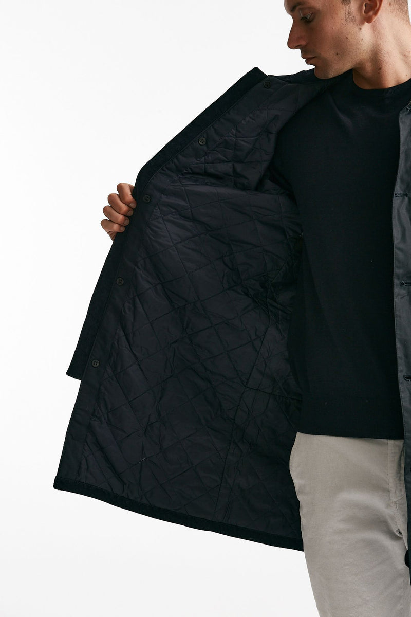 soprabito mac wax in cotone cerato navy-blu men Barbour - 5