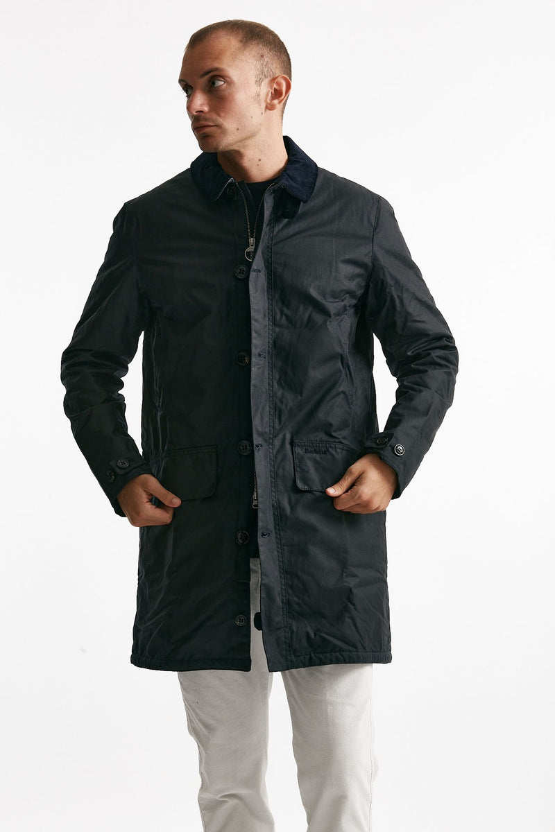 soprabito mac wax in cotone cerato navy-blu men Barbour - 6