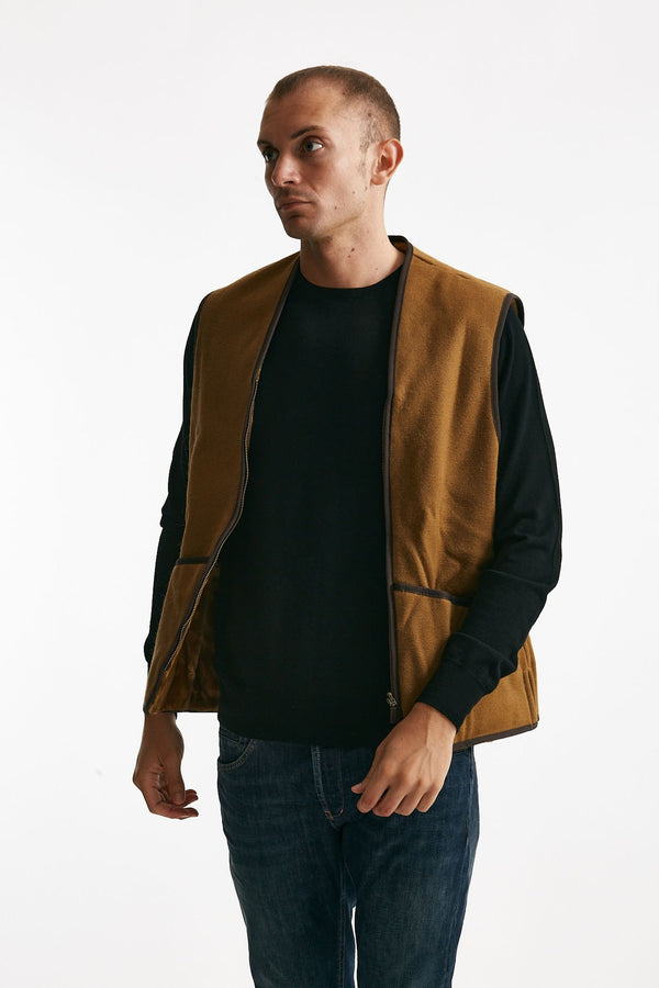 gilet in pile acrilico cammello men Barbour
