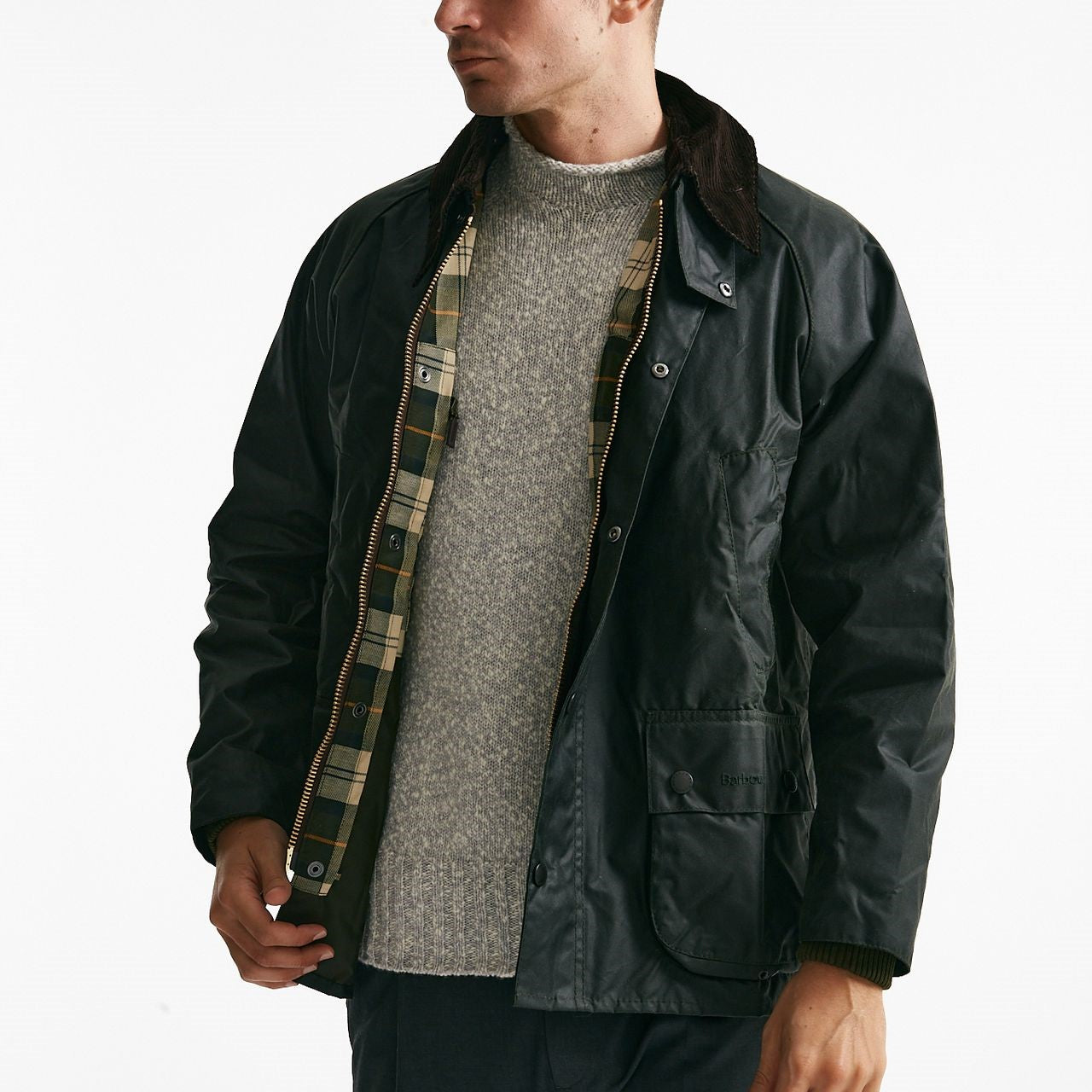 Giacca in cotone BEDALE WAX JACKET cerato verde men Barbour - 9