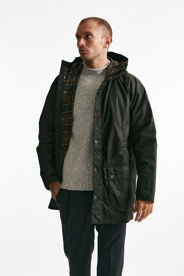 Parka BEDALE WAX PARKA in cotone cerato verde men Barbour