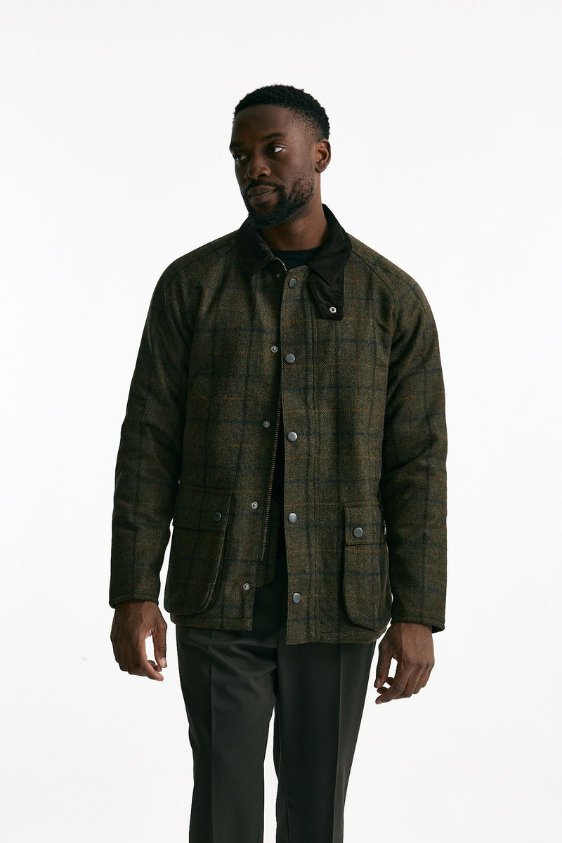 Giacca CHECK WOOL JACKET brown/verde men Barbour - 1
