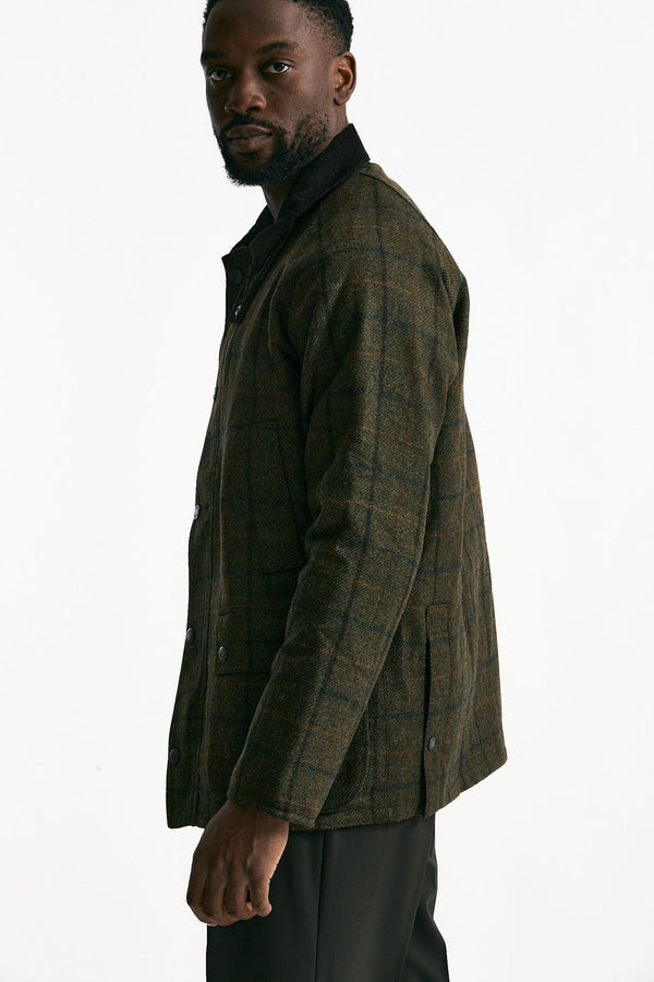 Giacca CHECK WOOL JACKET brown/verde men Barbour
