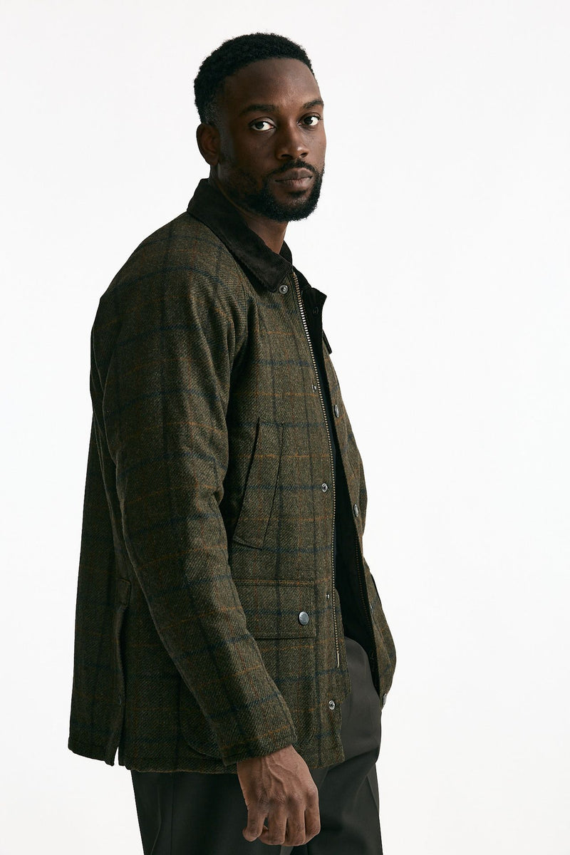 Giacca CHECK WOOL JACKET brown/verde men Barbour - 4