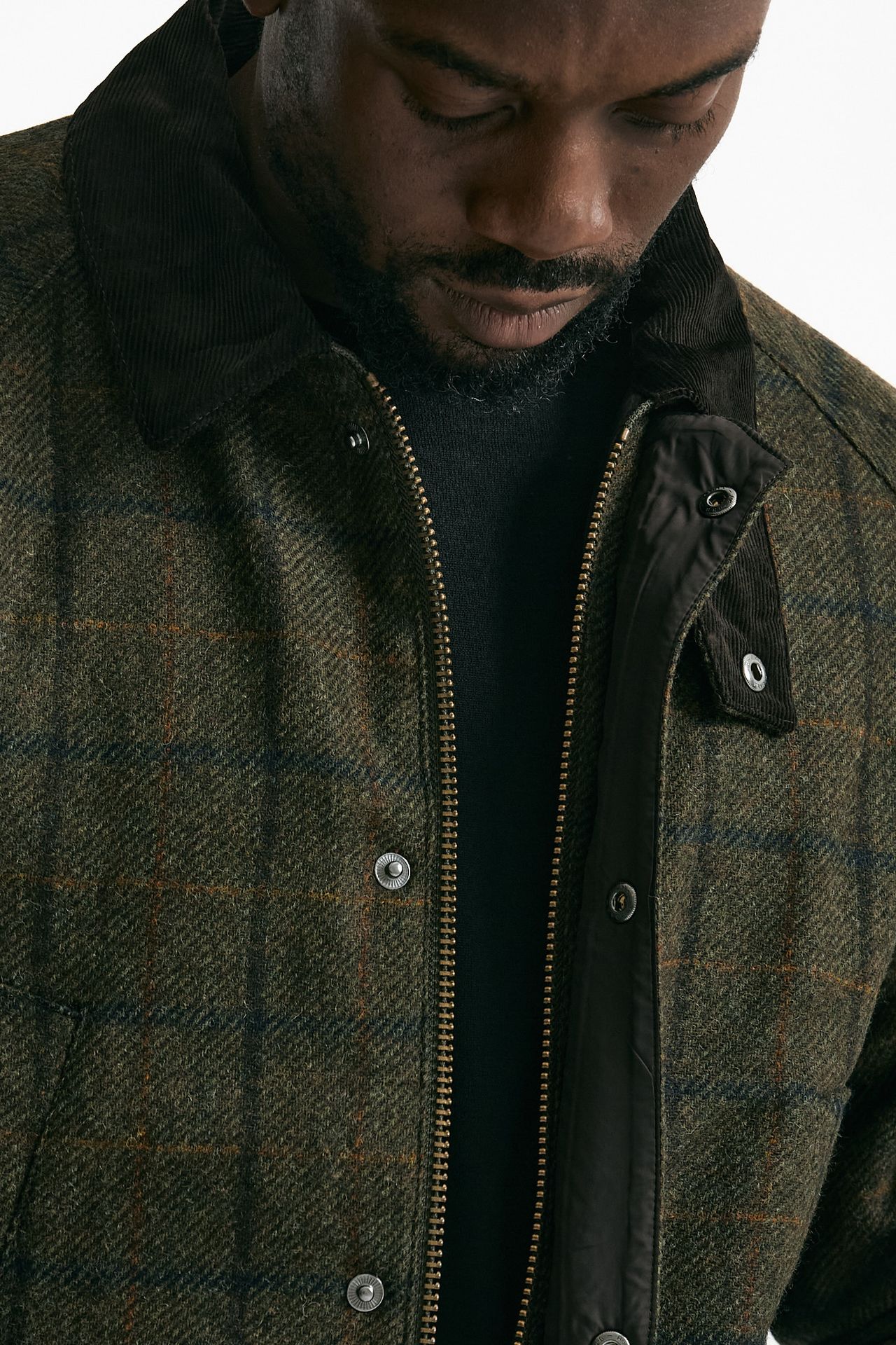 Giacca CHECK WOOL JACKET brown/verde men Barbour - 5