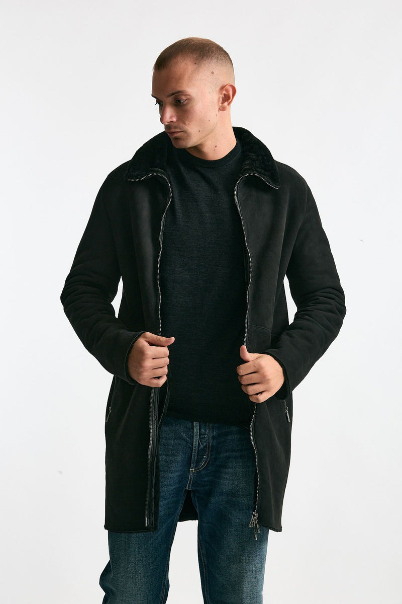 Cappotto in shearling grigio/nero men Giorgio brato - 1