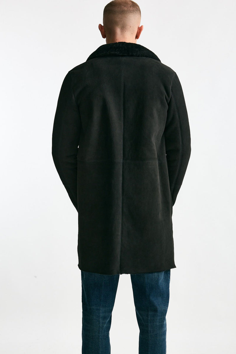 Cappotto in shearling grigio/nero men Giorgio brato - 3