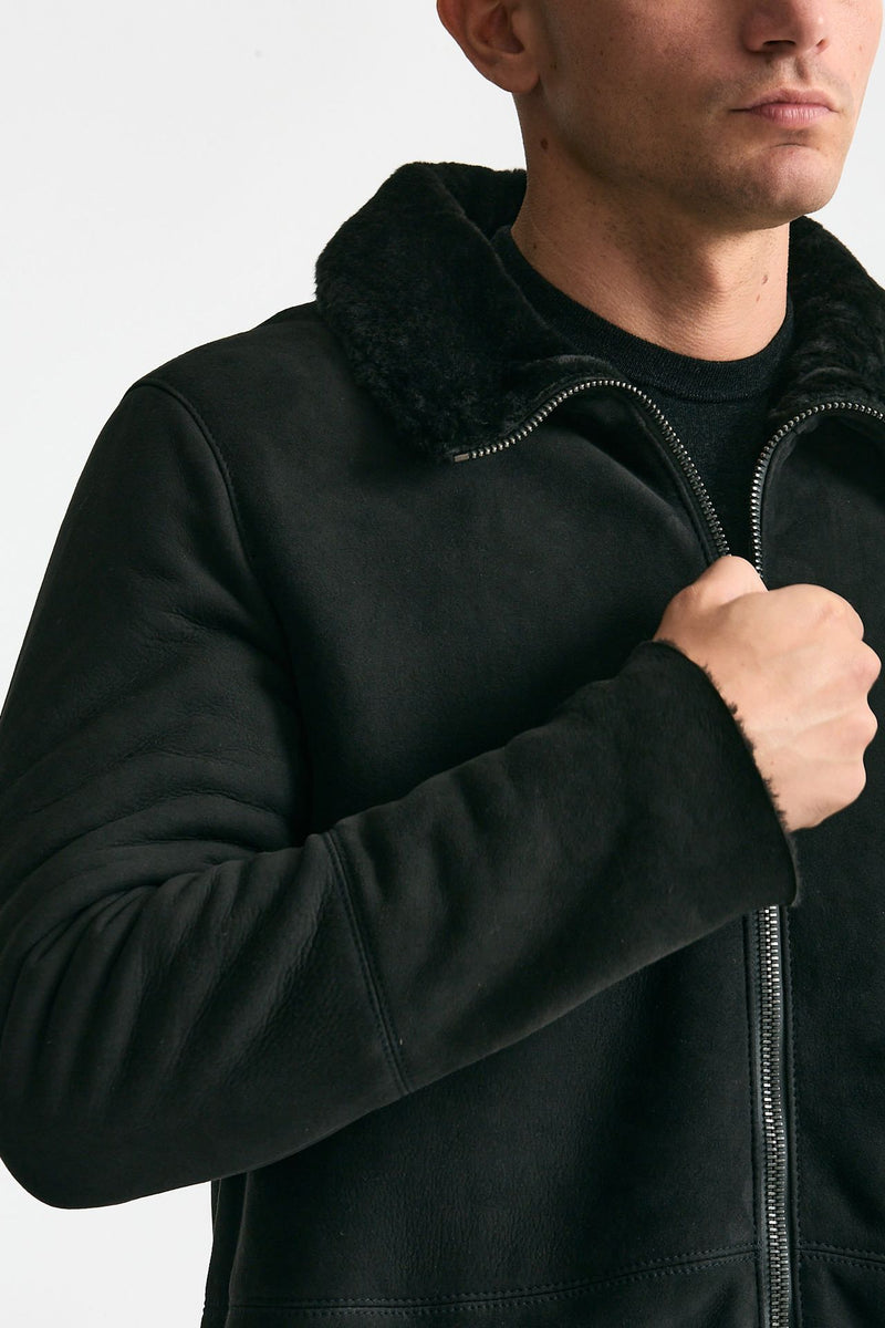 Cappotto in shearling grigio/nero men Giorgio brato - 8