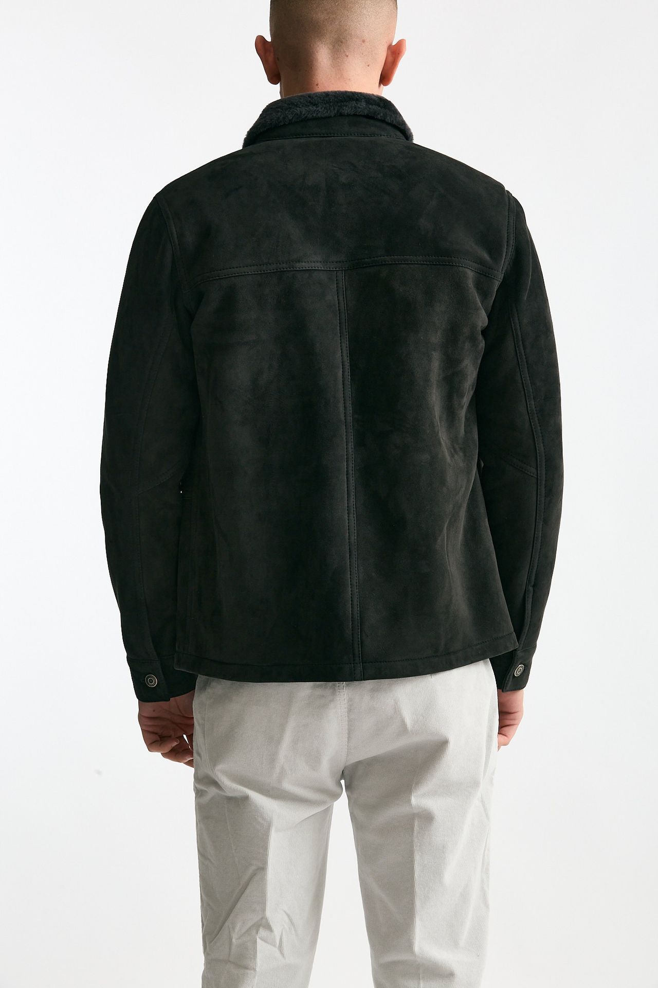 Caban in shearling grigio scuro men Giorgio brato - 3