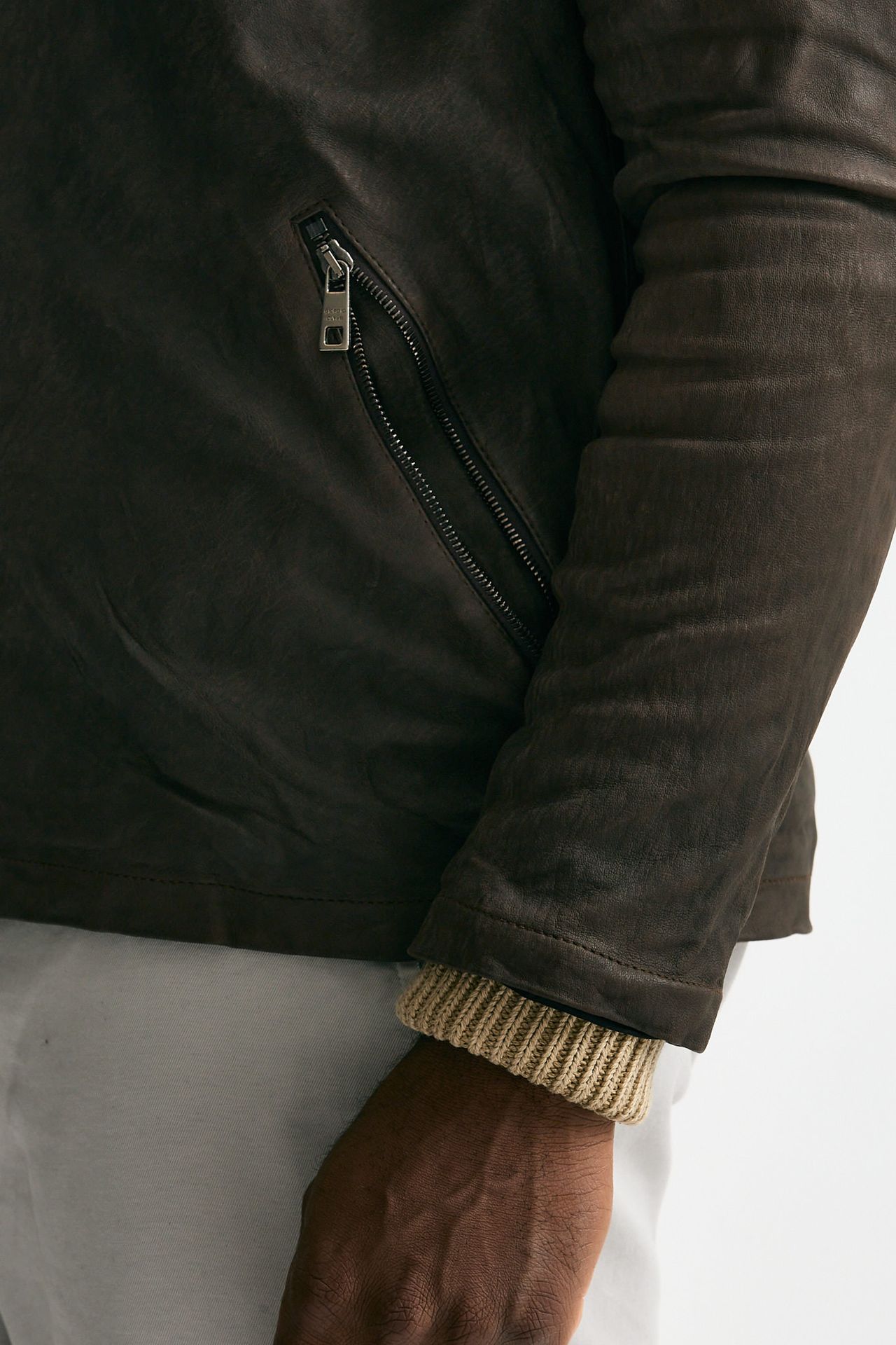 Giubbino in pelle lavata marrone men Giorgio brato - 7