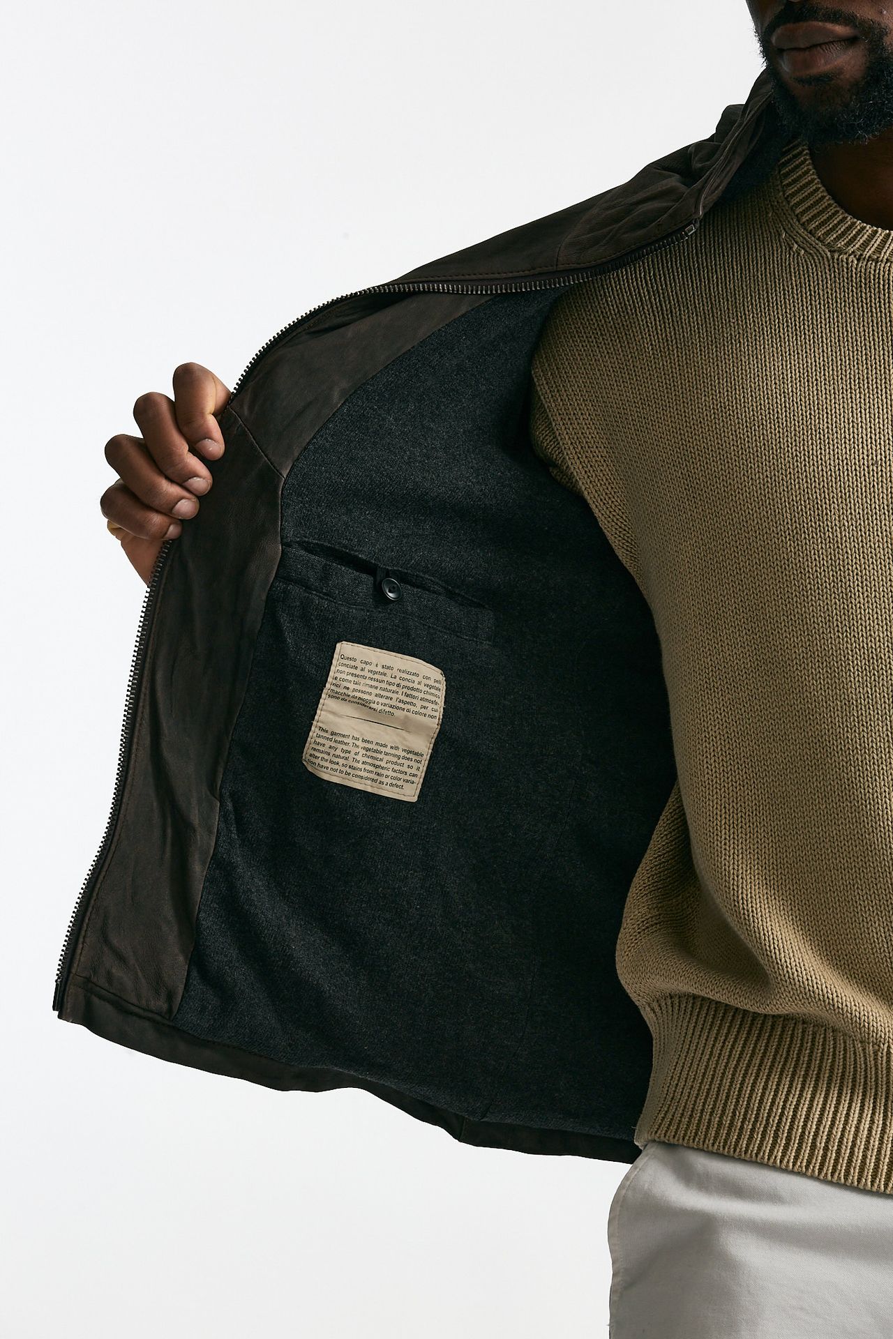 Giubbino in pelle lavata marrone men Giorgio brato - 9