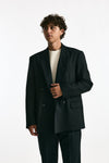 Giacca doppiopetto in lana nero men Covert - 2
