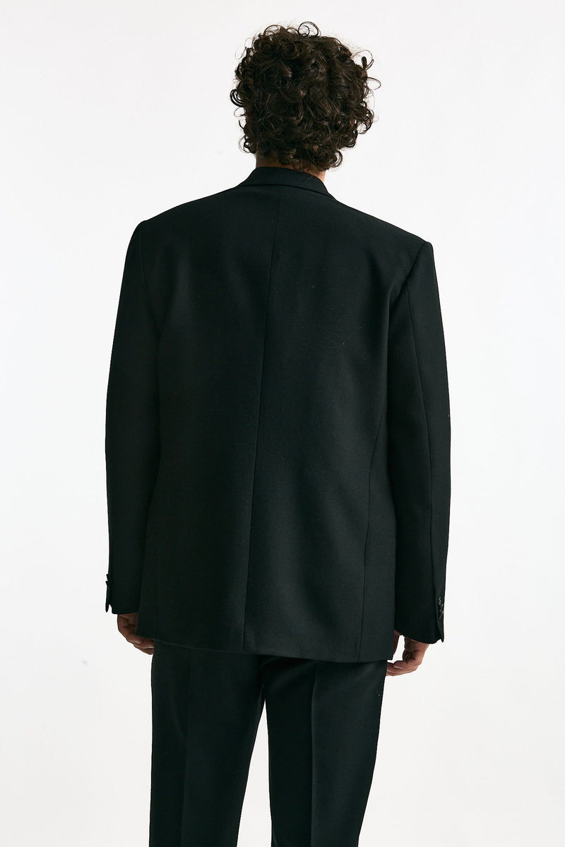 Giacca doppiopetto in lana nero men Covert - 4