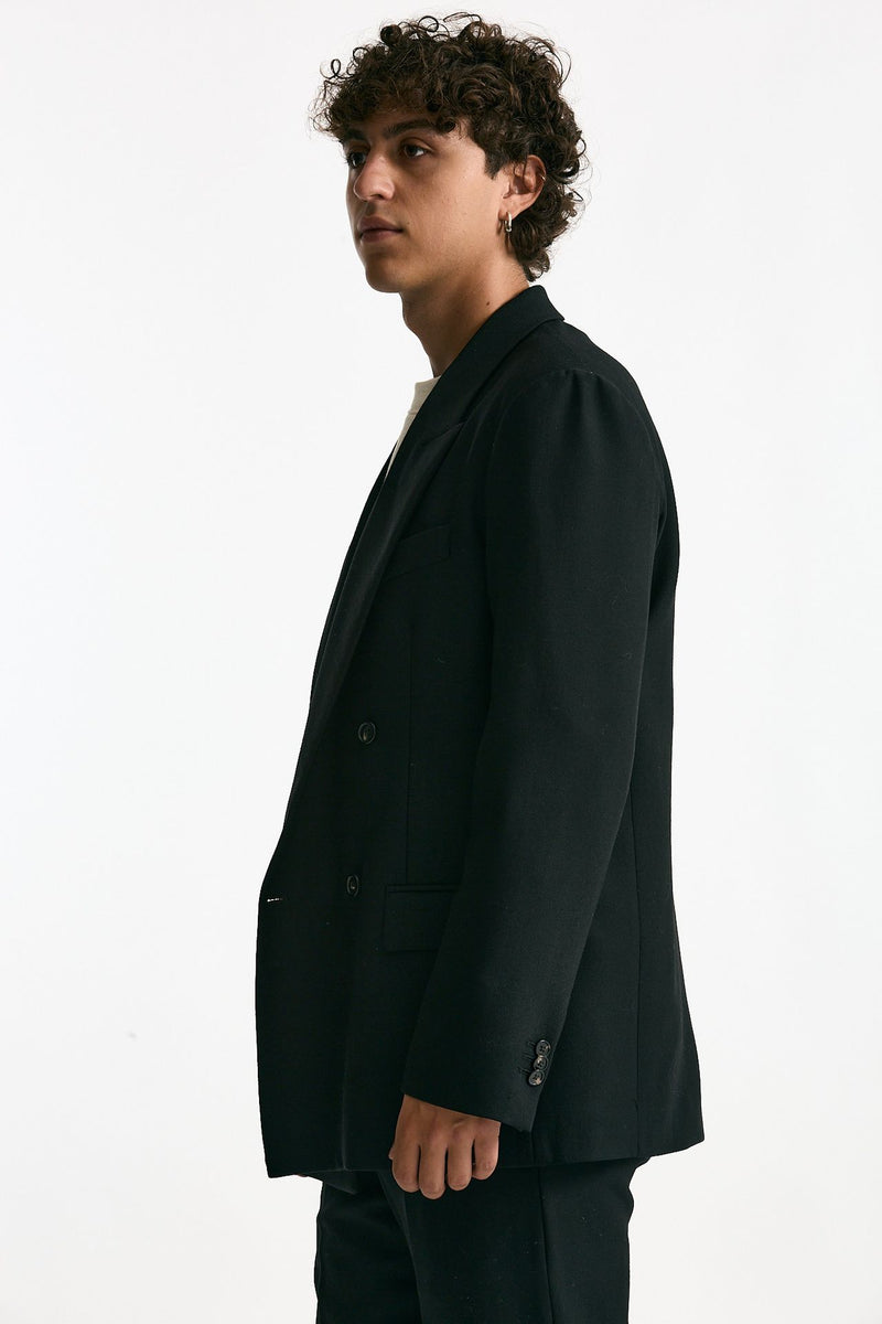 Giacca doppiopetto in lana nero men Covert - 5