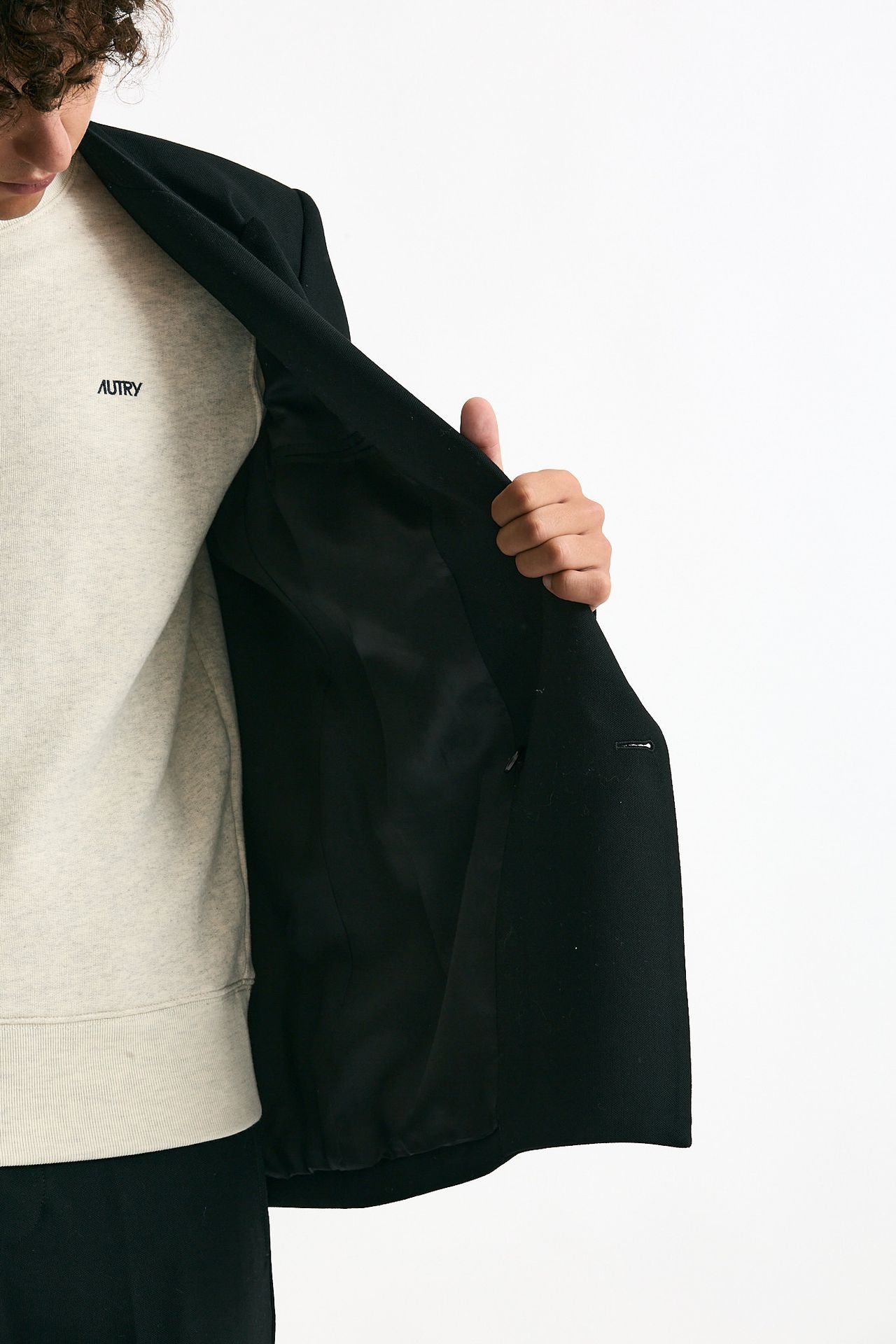 Giacca doppiopetto in lana nero men Covert - 6