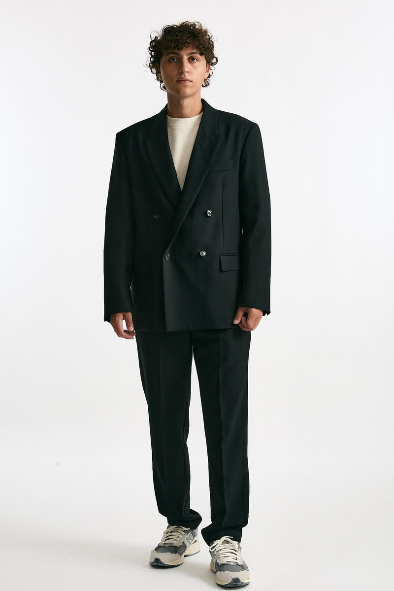 Giacca doppiopetto in lana nero men Covert - 7