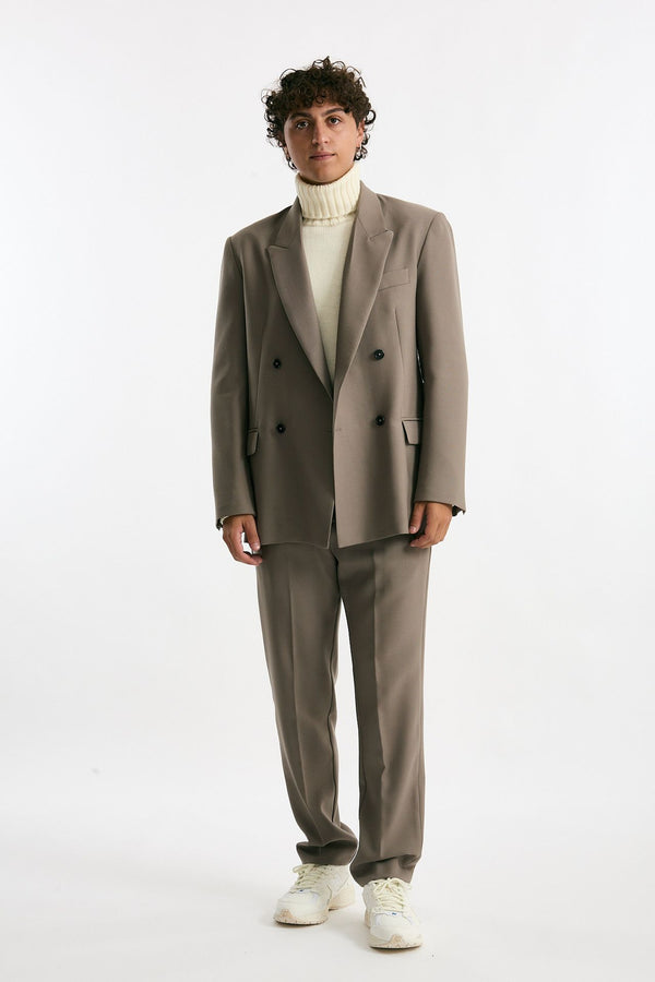 Giacca doppiopetto in lana beige men Covert