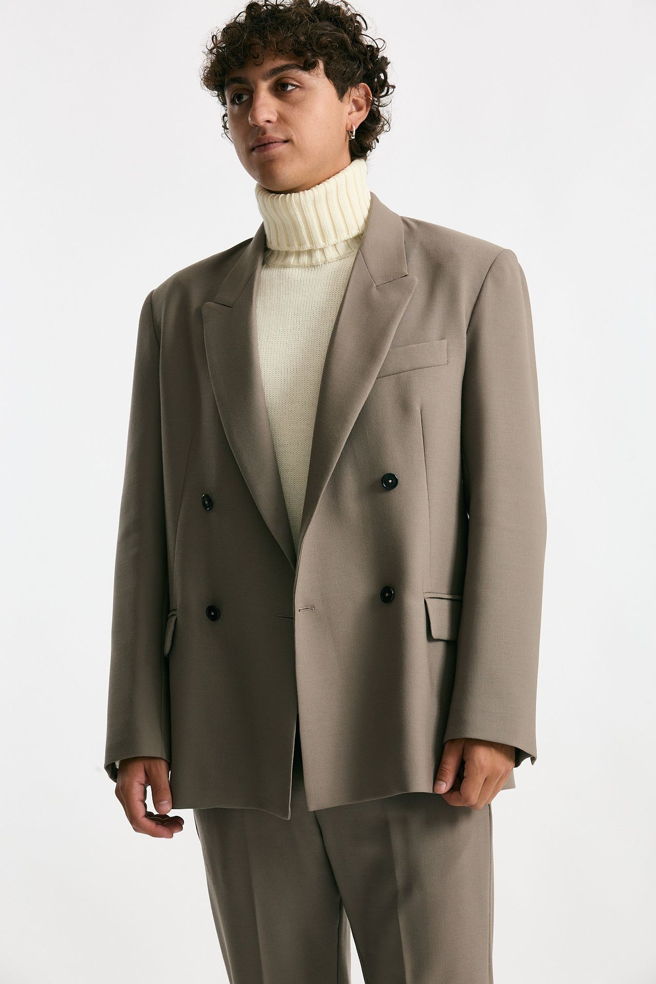 Giacca doppiopetto in lana beige men Covert - 3