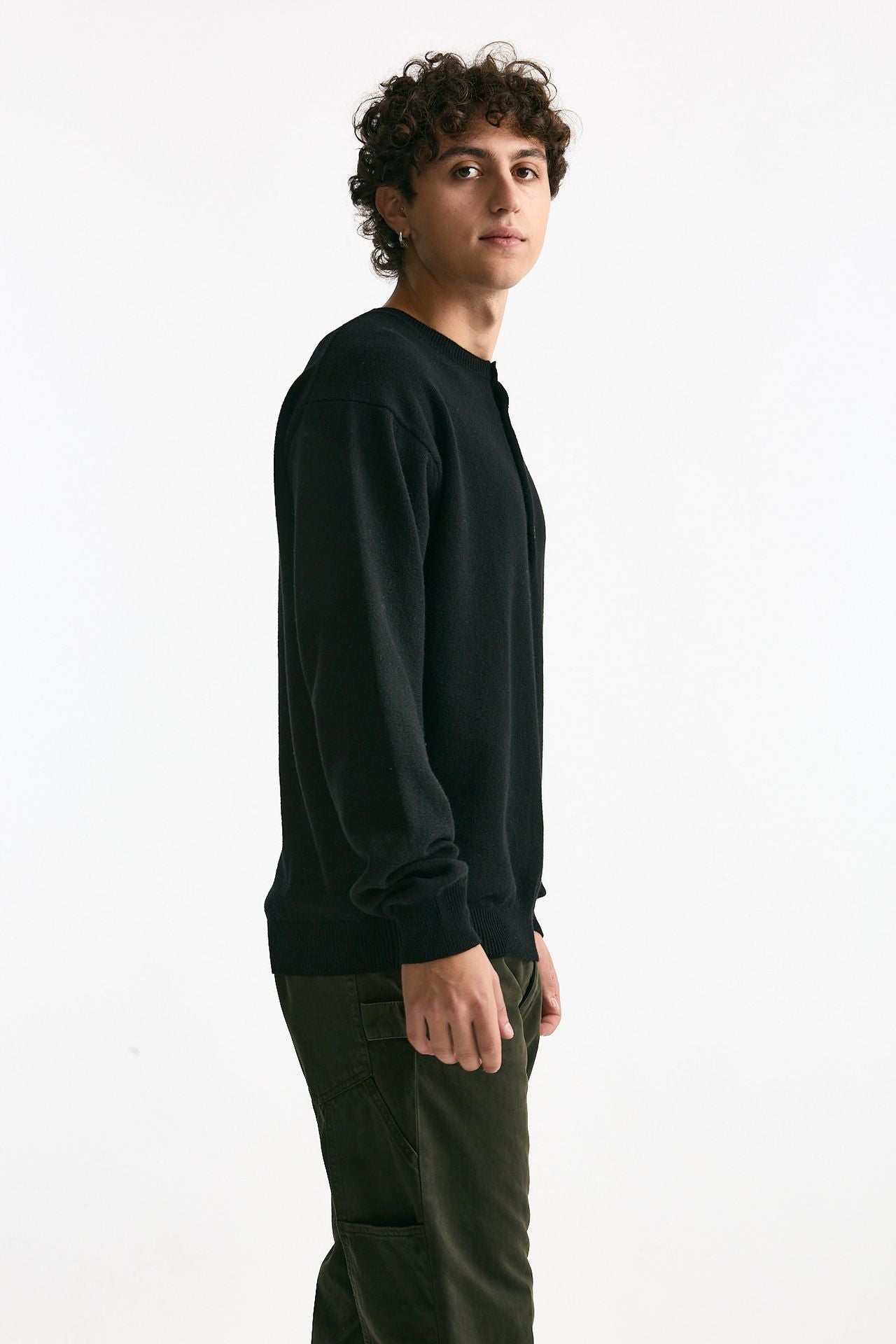 Maglia in lana cashmere e seta nero men Covert - 3