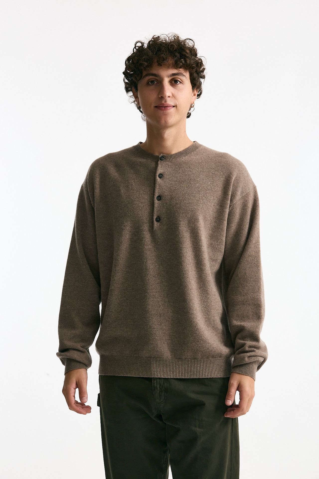 Maglia in lana cashmere e seta tortora men Covert - 1
