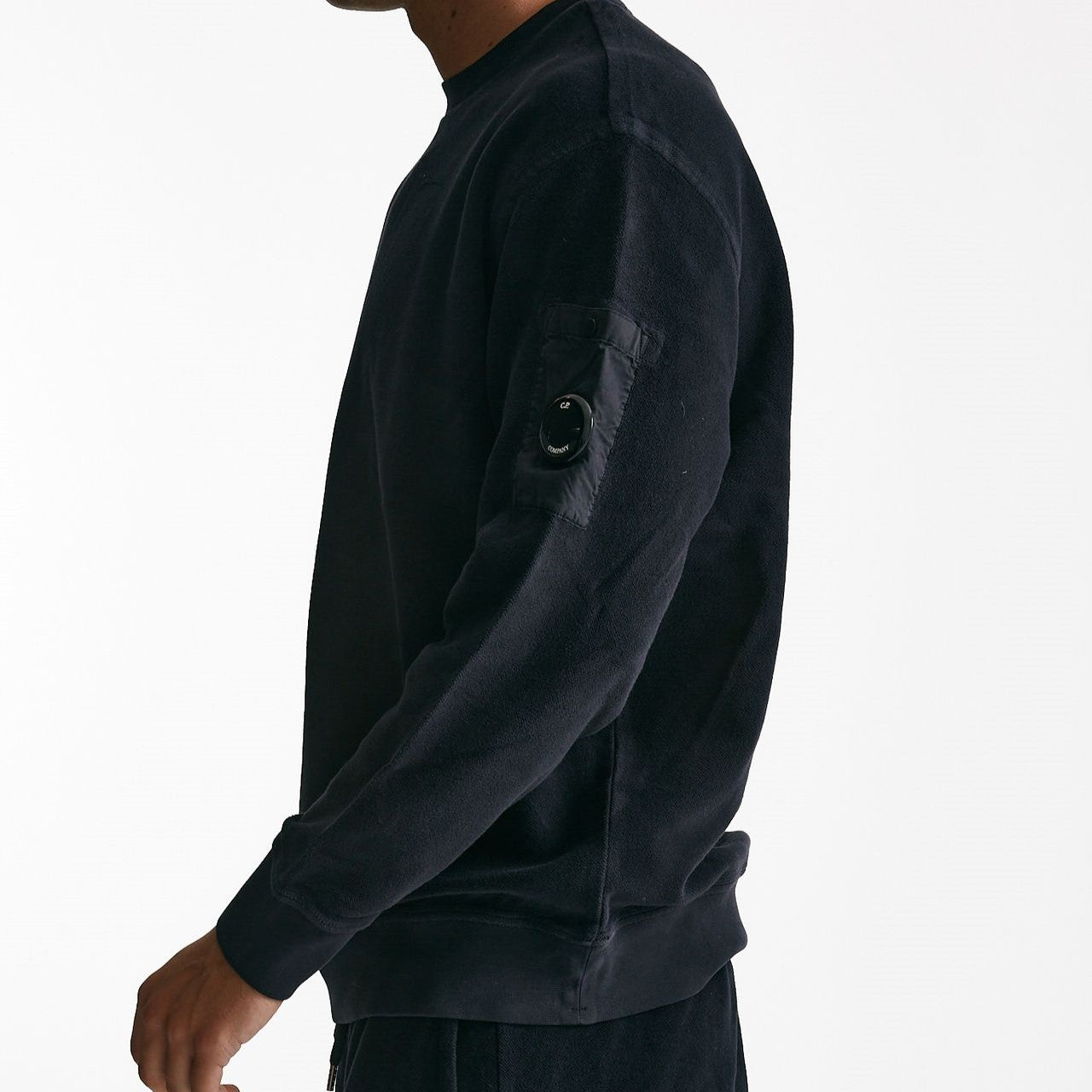 felpa brushed and emerized diagonal fleece in cotone blu men C.p. company - 6