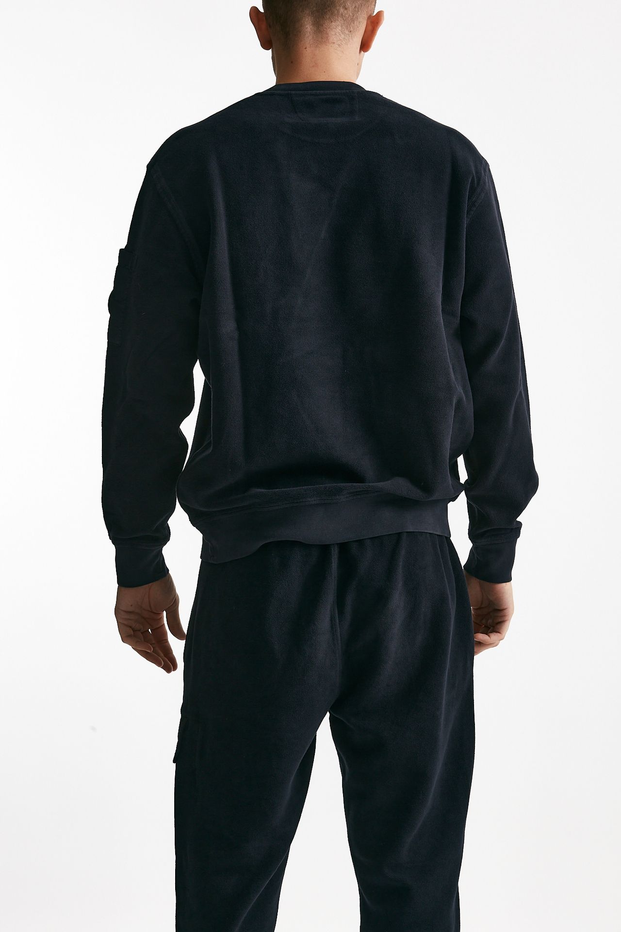 felpa brushed and emerized diagonal fleece in cotone blu men C.p. company - 3