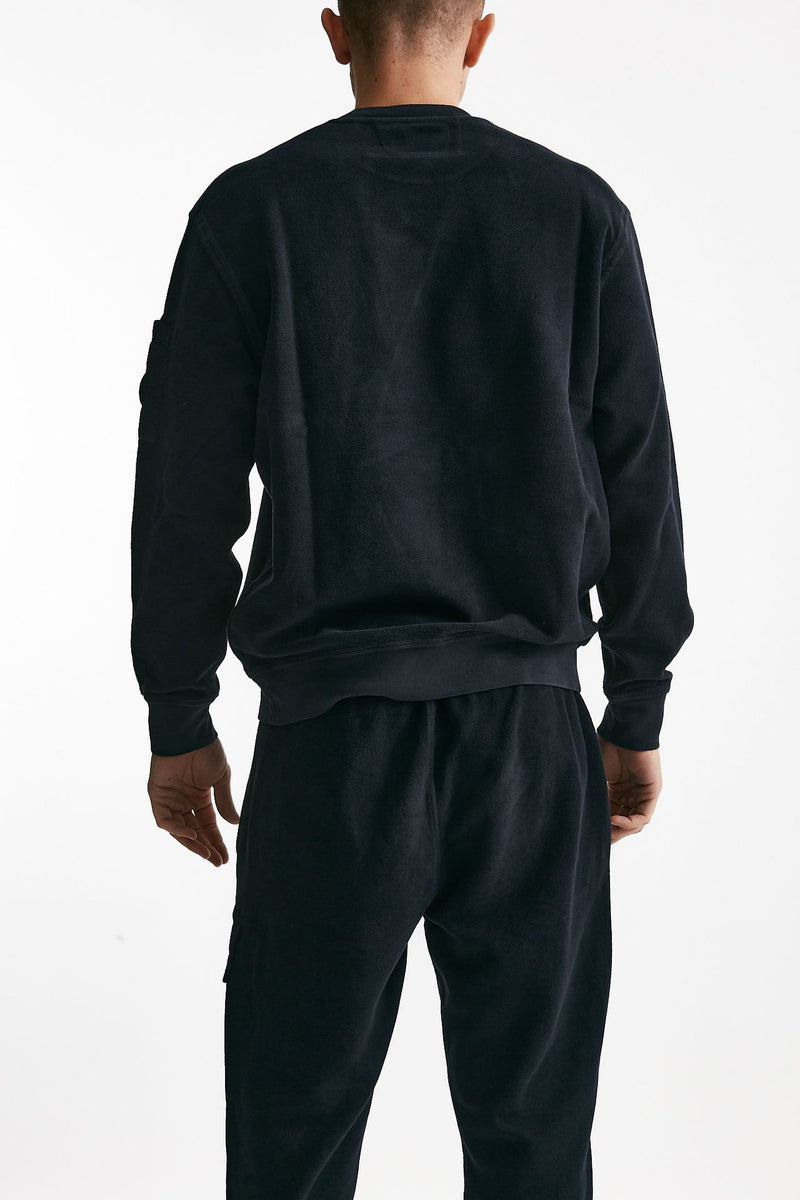 felpa brushed and emerized diagonal fleece in cotone blu men C.p. company - 3