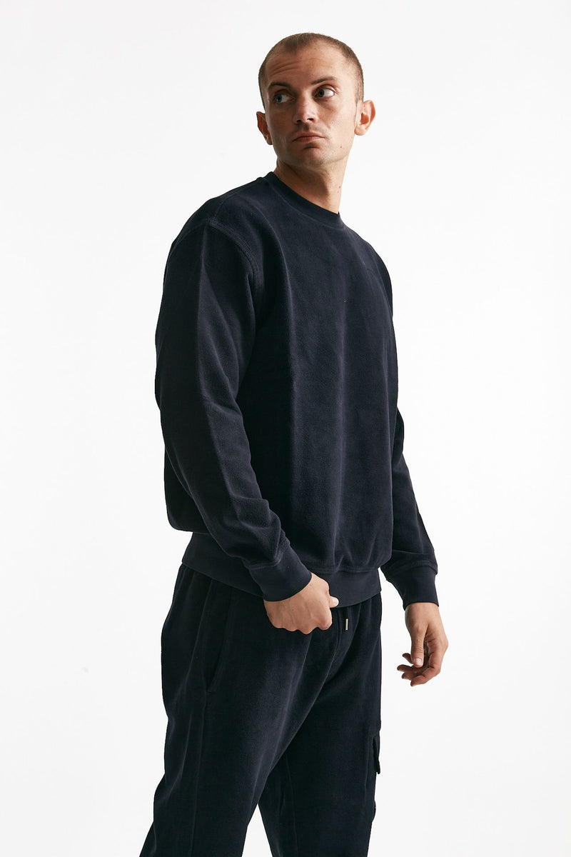 felpa brushed and emerized diagonal fleece in cotone blu men C.p. company - 4