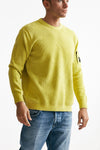 maglia crew neck chenille in ciniglia giallo men C.p. company - 4