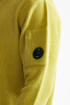 maglia crew neck chenille in ciniglia giallo men C.p. company - 5