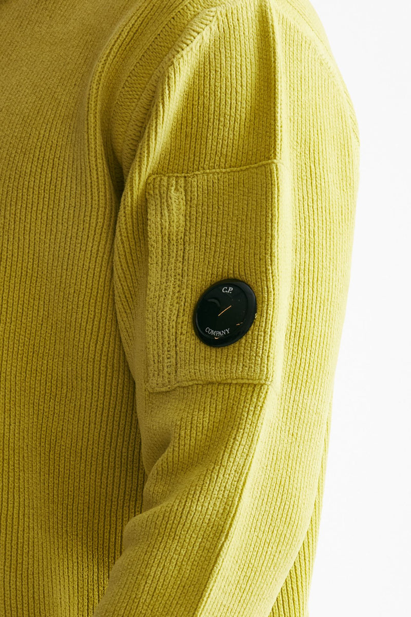 maglia crew neck chenille in ciniglia giallo men C.p. company - 5