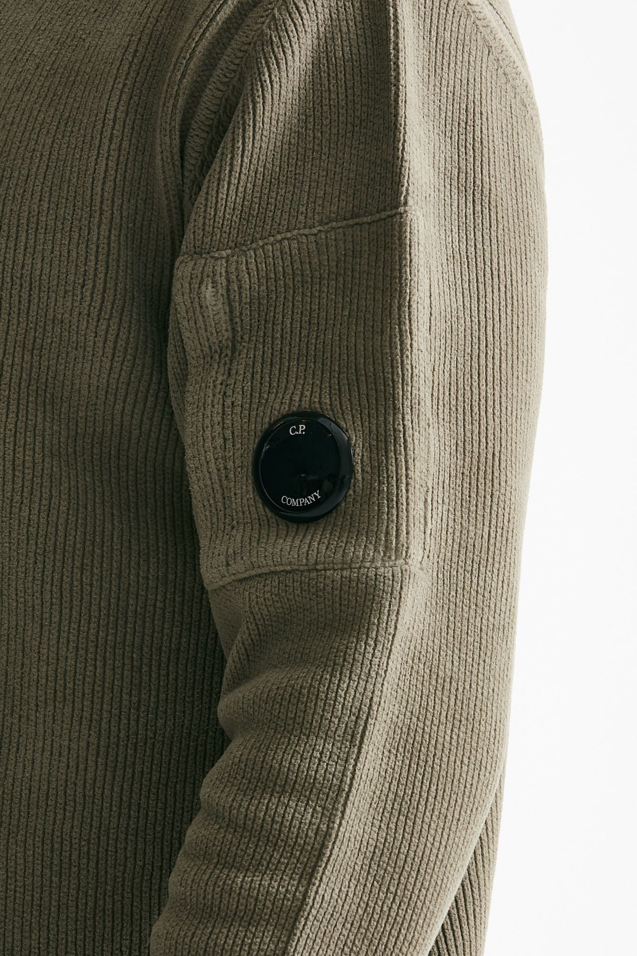maglia crew neck chenille in ciniglia tortora men C.p. company - 5