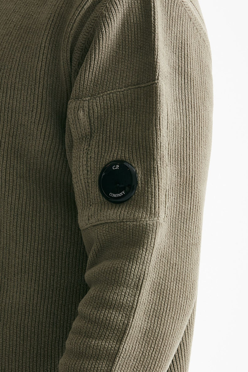 maglia crew neck chenille in ciniglia tortora men C.p. company - 5