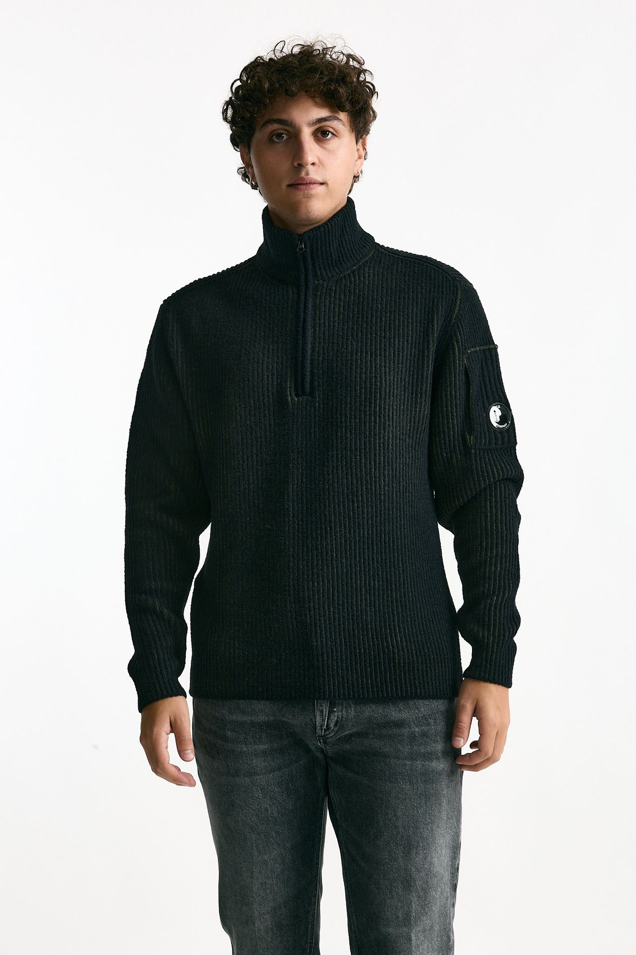 Maglia in lana e poliammide Vanisè nero/verde men C.p. company - 1