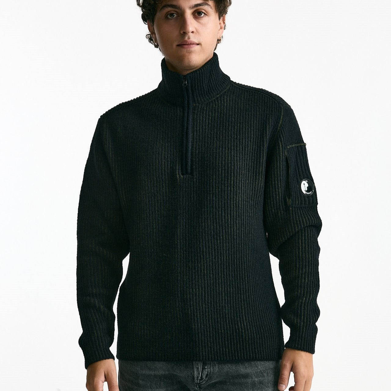 Maglia in lana e poliammide Vanisè nero/verde men C.p. company - 7