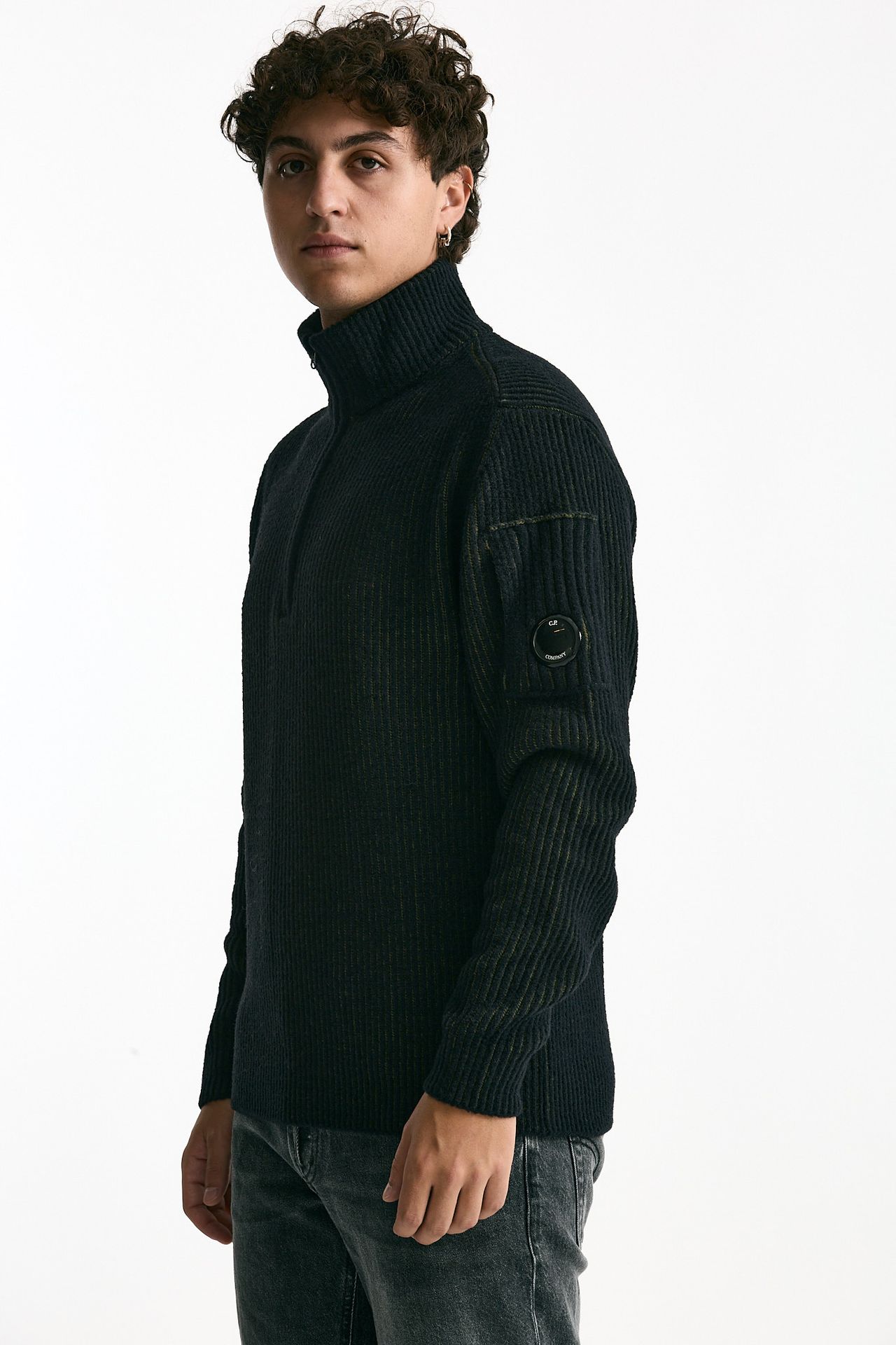 Maglia in lana e poliammide Vanisè nero/verde men C.p. company - 6