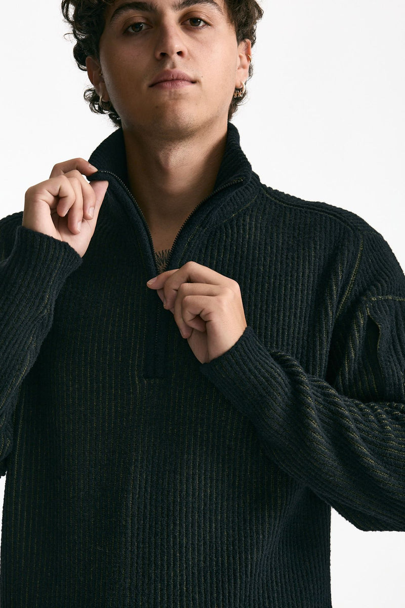 Maglia in lana e poliammide Vanisè nero/verde men C.p. company - 5