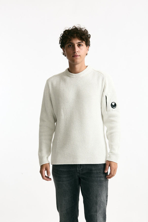 Maglia in lana e poliammide bianco men C.p. company