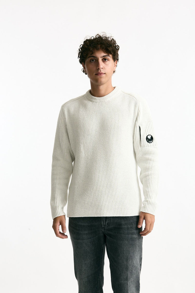 Maglia in lana e poliammide bianco men C.p. company - 2