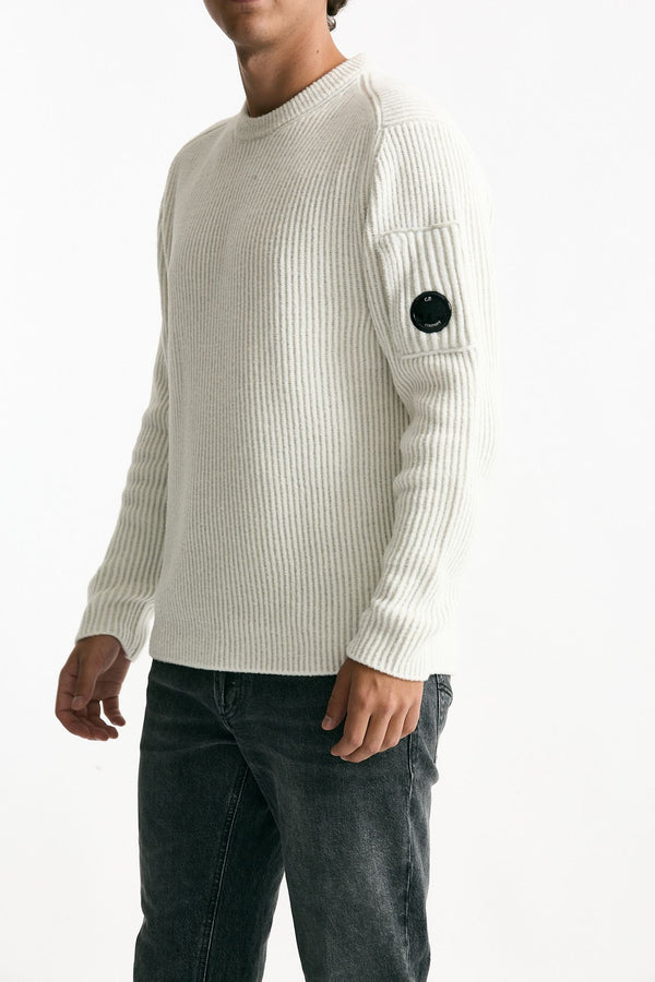 Maglia in lana e poliammide bianco men C.p. company