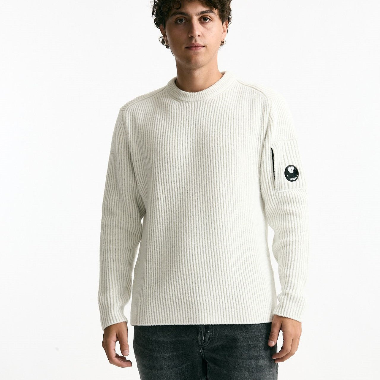 Maglia in lana e poliammide bianco men C.p. company - 6