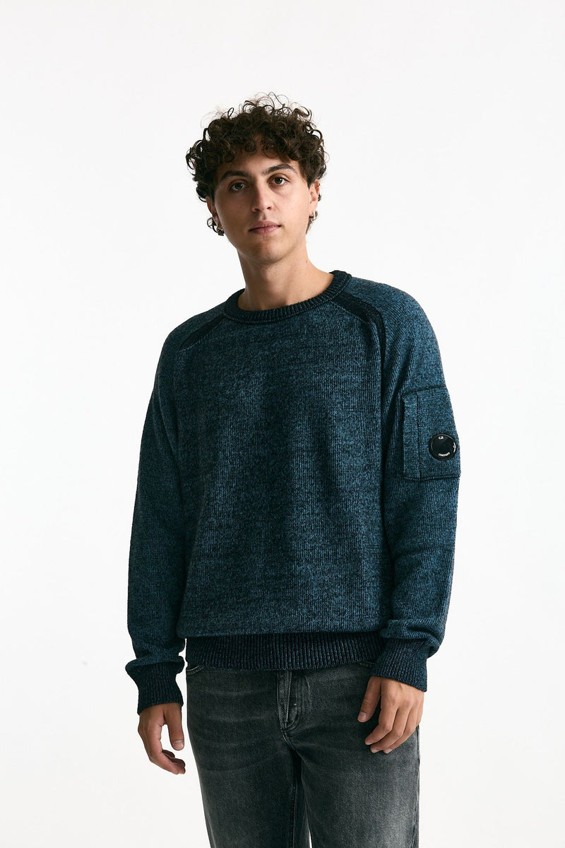 Maglia in misto lana melange azzurro e nero men C.p. company - 1